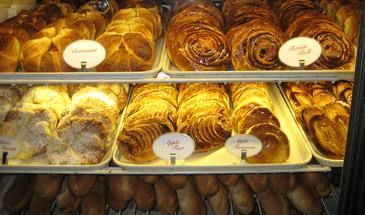Golden flaky croissants